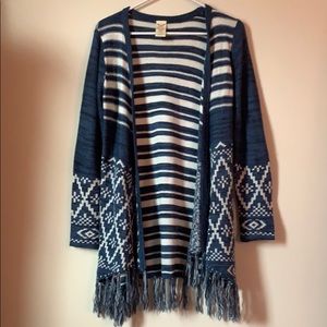 Blue & white cardigan